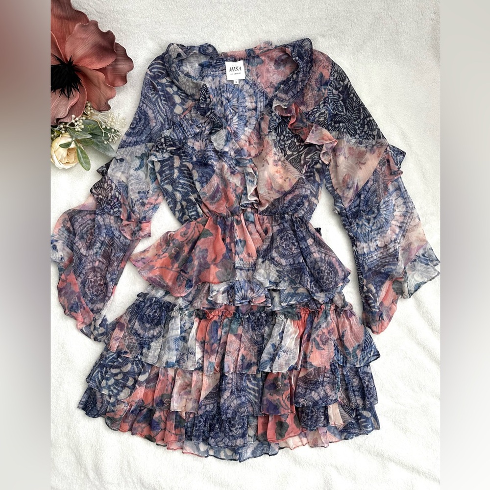 Misa Los Angeles Ayat Ruffle Top Size Small